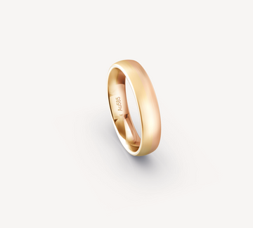 Two Tone Fine Matt Band in 14K Apricot and Rose Gold - 5mm