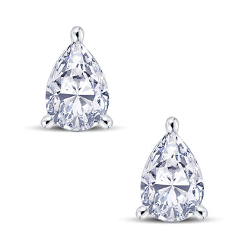 Pear Cut Lab Diamond Stud Earrings