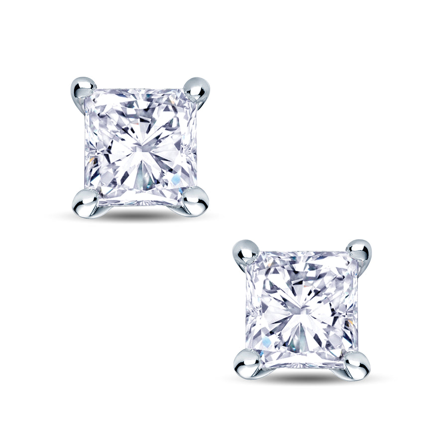 Princess Cut Lab Diamond Stud Earrings