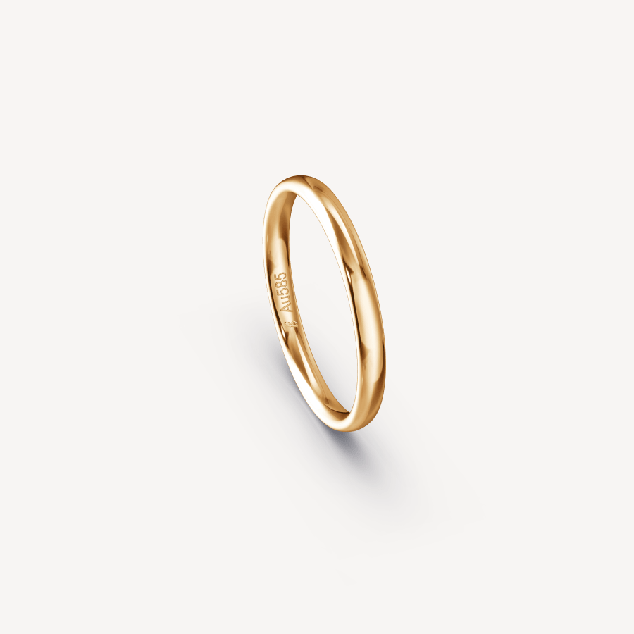 POLISHED BAND IN 14K APRICOT GOLD - 2MM