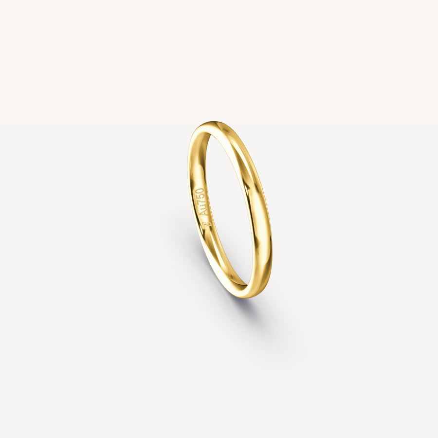 Polished Band in 18K Yellow Gold - 2.5mm
