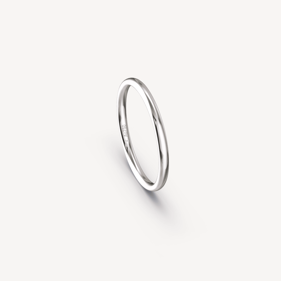 POLISHED BAND IN 18K WHITE GOLD - 2MM