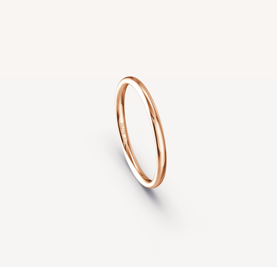 Polished Band in 18K Rose Gold - 2mm