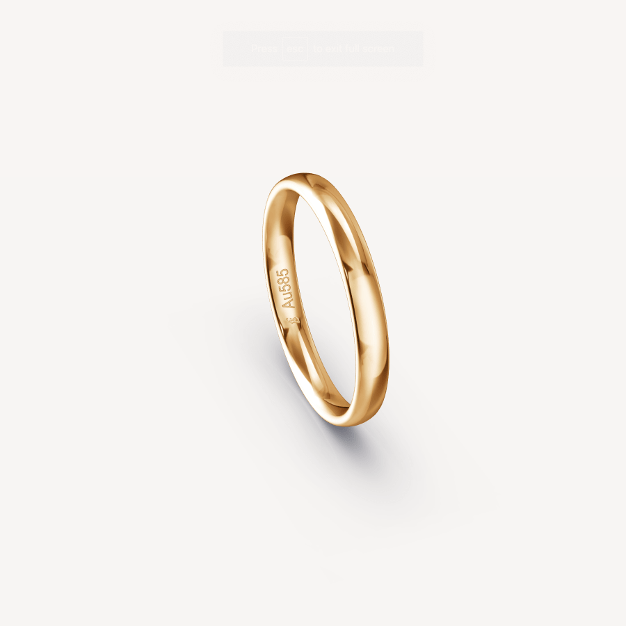 Polished Band in 14K Apricot Gold - 3mm