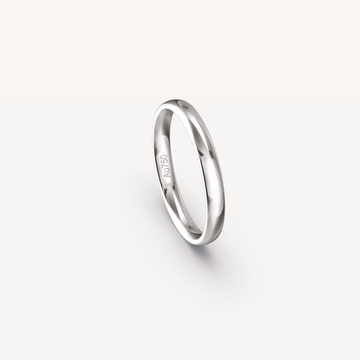Polished Band in 18K White Gold - 3mm
