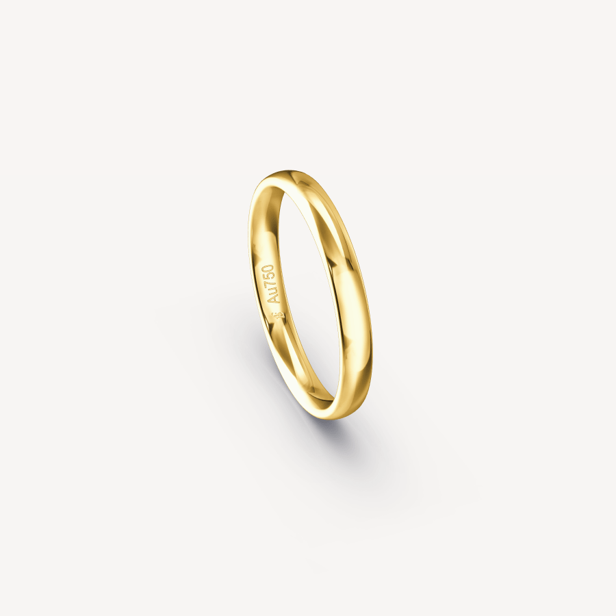 Polished Band in 18K Yellow Gold - 3mm