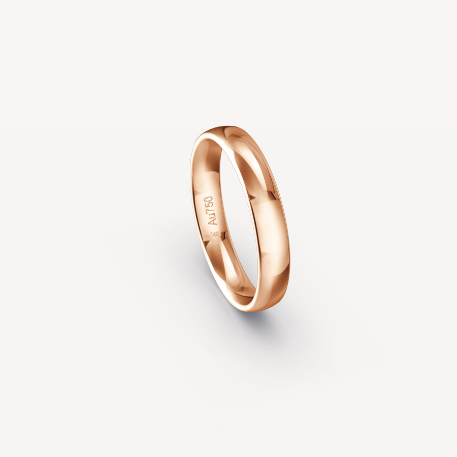 Polished Band in 18K Rose Gold - 4mm