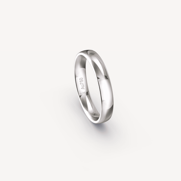Polished Band in 18K White Gold - 4mm