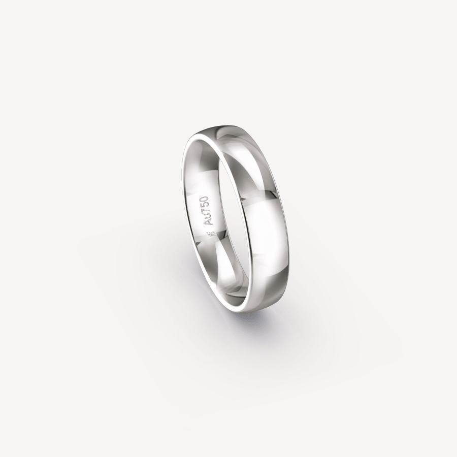 Polished Band in 18K White Gold - 5mm