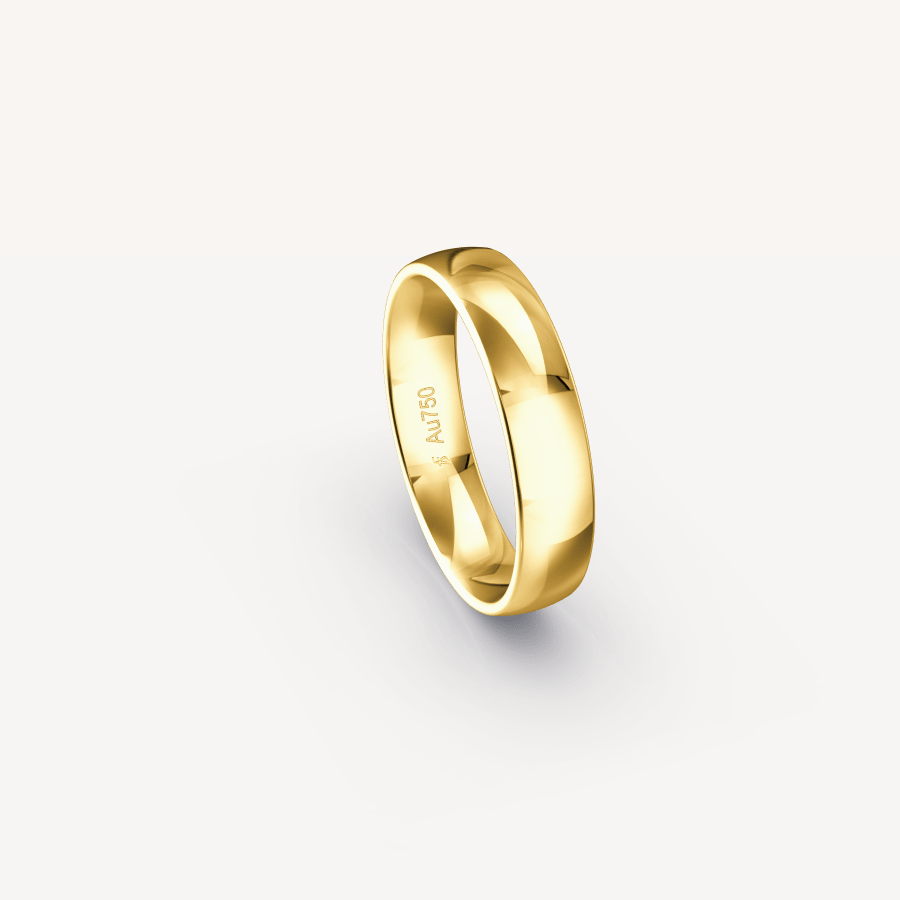 Polished Band in 18K Yellow Gold - 5mm