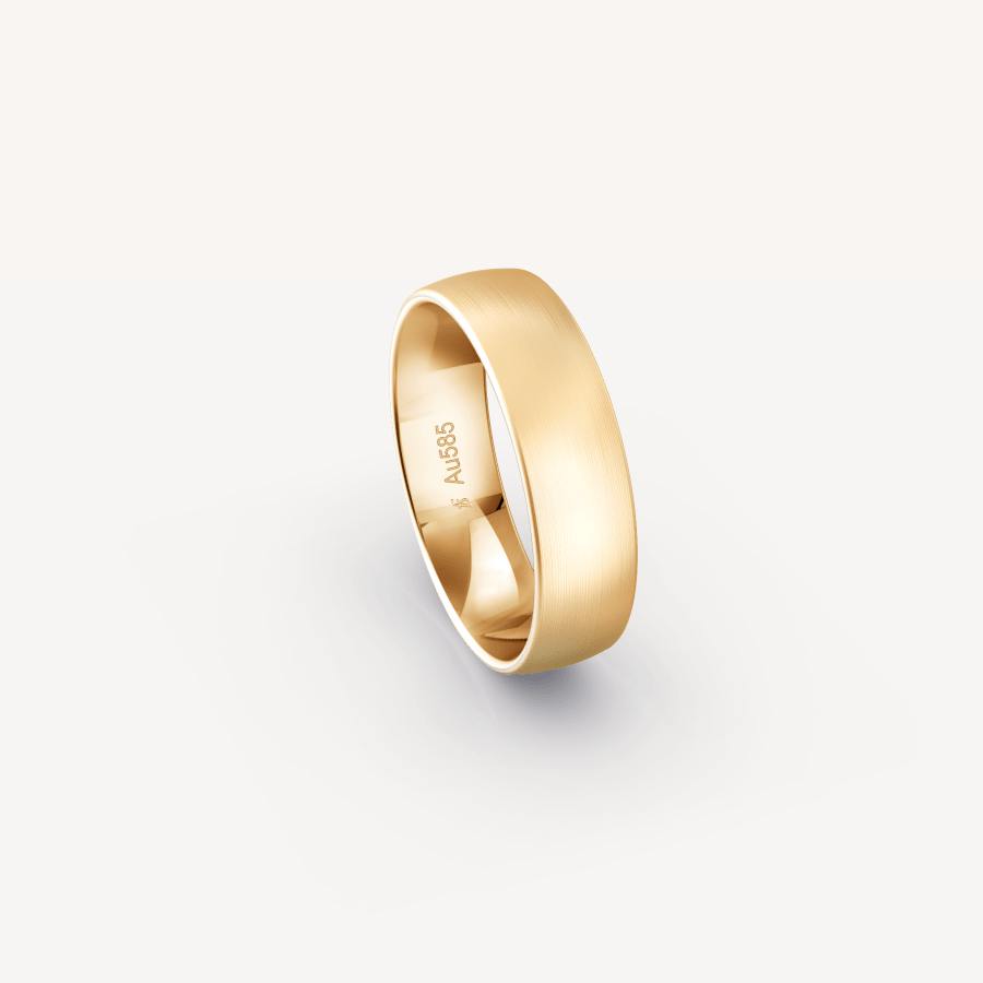 FINE MATT BAND IN 14K APRICOT GOLD - 6MM