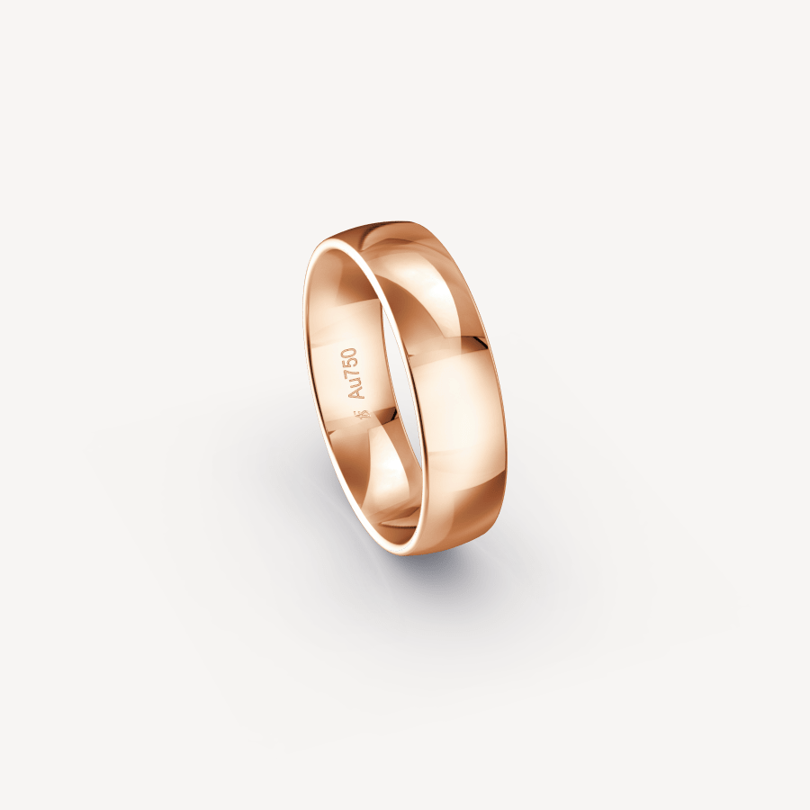 Polished Band in 18K Rose Gold - 6mm