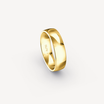 Polished Band in 18K Yellow Gold - 6mm