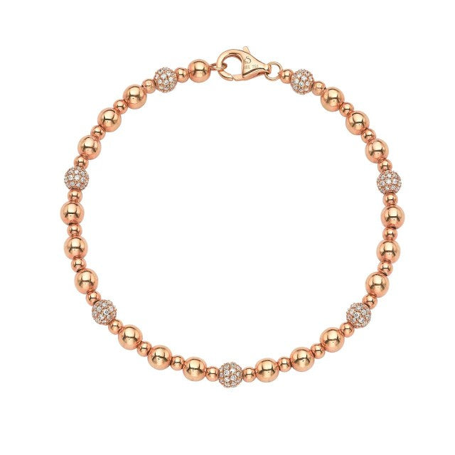 Roulette Rose Gold And Diamond Bracelet