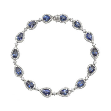 Pear Shape Sapphire Diamond Bracelet