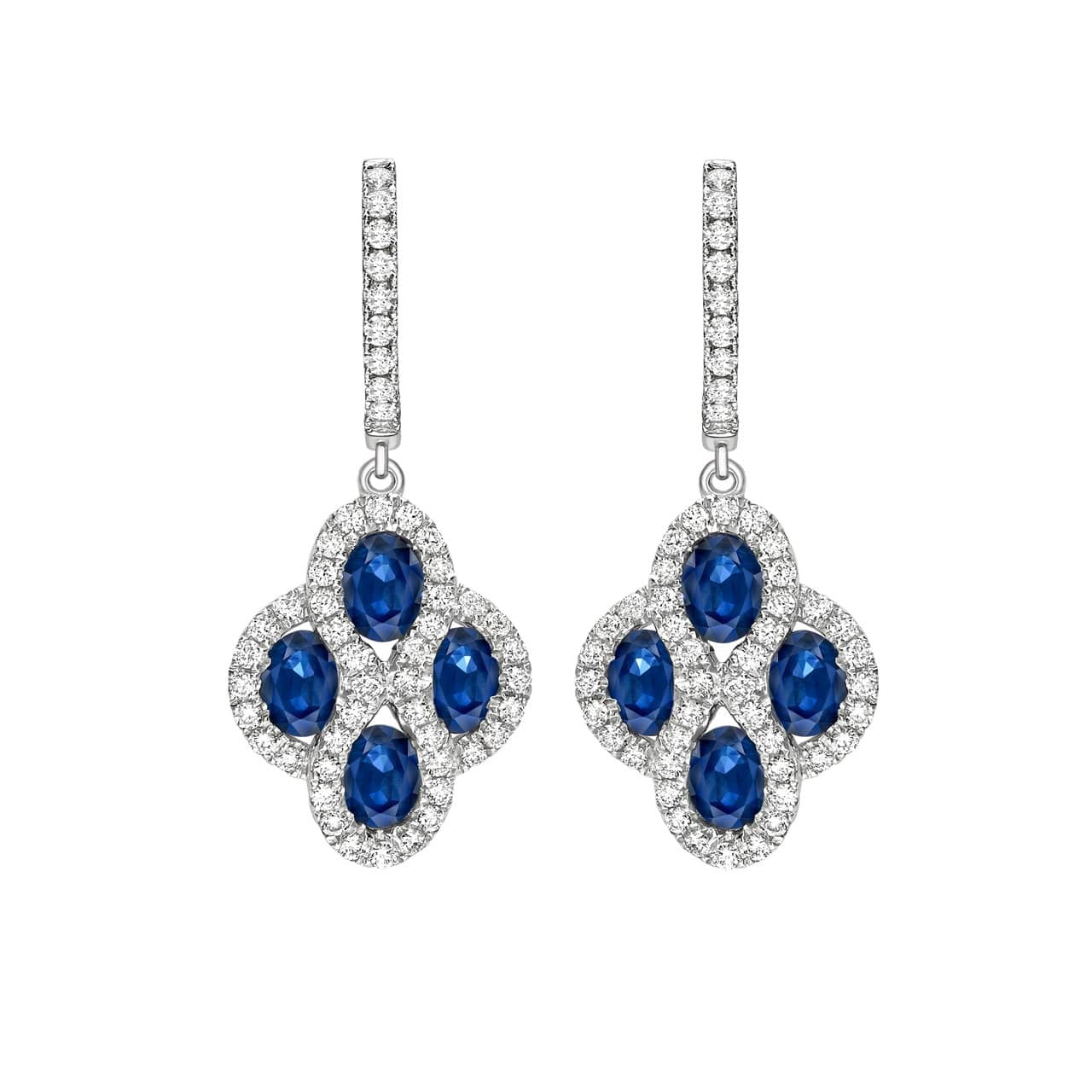 Vintage Oval Sapphire Drop Earrings