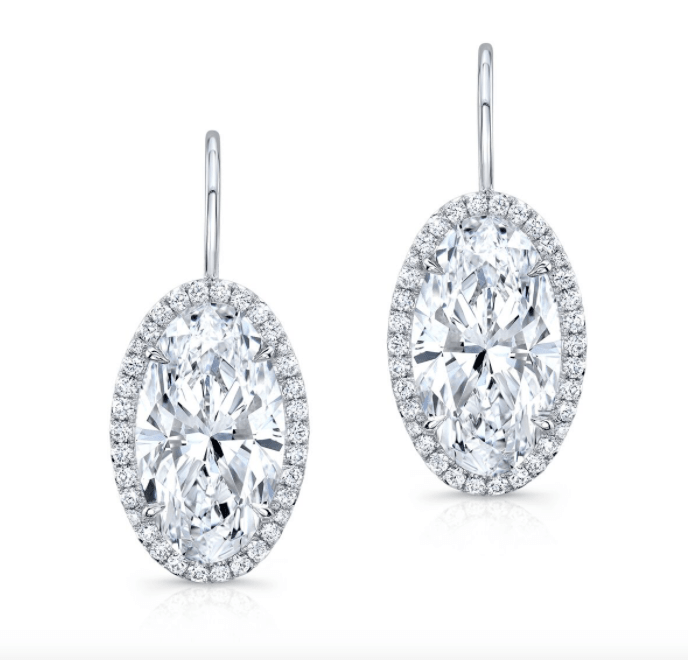 Moval Diamond Drop Earrings