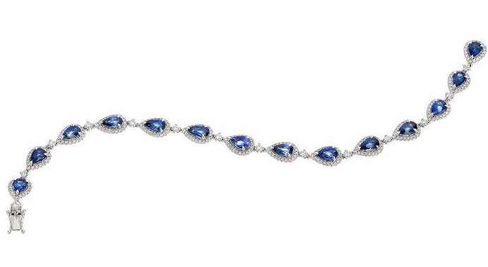 Pear Shape Sapphire Diamond Bracelet