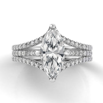 Solo Filo Triple Shank Marquise Engagement Ring